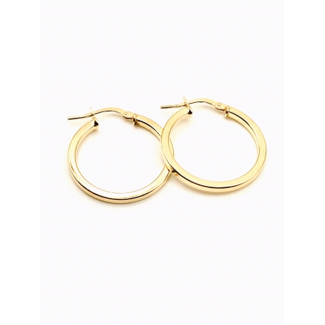 PENDIENTE PLATA 2X2 2 CM BAÑO ORO                                                                   