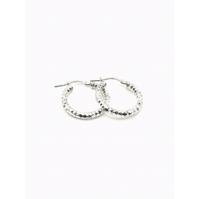 PENDIENTE PLATA DIAMANTADA 3MM 1,5CM                                                                