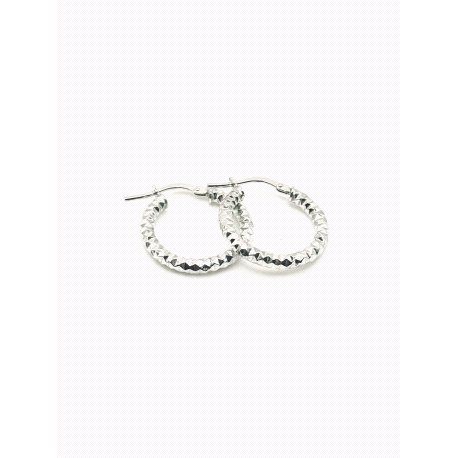 PENDIENTE PLATA DIAMANTADA 3MM 1,5CM                                                                