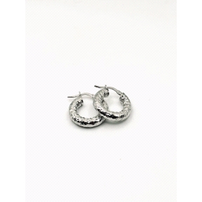 PENDIENTE PLATA MARTELLATO 4MM 1CM                                                                  