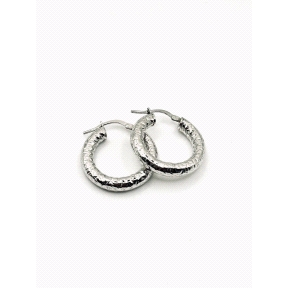 PENDIENTE PLATA MARTELLATO 4MM 1,5CM                                                                