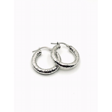 PENDIENTE PLATA MARTELLATO 4MM 1,5CM                                                                