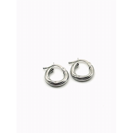 PENDIENTE PLATA RIZADO 3MM 0,8CM                                                                    