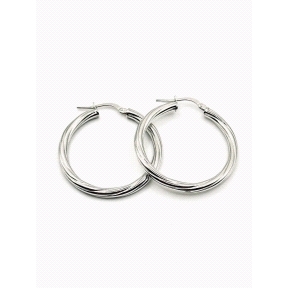 PENDIENTE PLATA RIZADO 3MM 2,5CM                                                                    