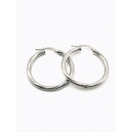 PENDIENTE PLATA RIZADO 3MM 2,5CM                                                                    