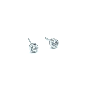PENDIENTE PLATA CHATON 4MM