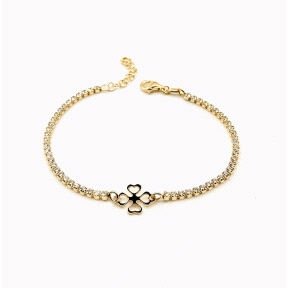 PULSERAS PLATA CRISTAL MOTIVO LISO DORAD                                                            