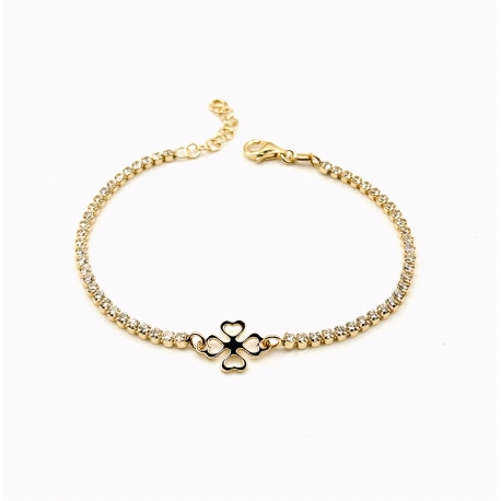 PULSERAS PLATA CRISTAL MOTIVO LISO DORAD                                                            