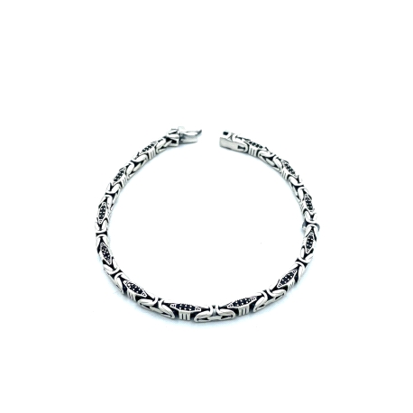 PULSERAS PLATA CIRCONITA NEGRA OXIDO