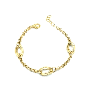 PULSERAS PLATA LISA BAÑO ORO