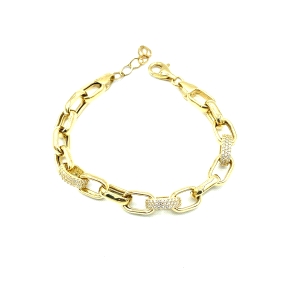 PULSERAS PLATA CIRCOITAS ESLABON BAÑO OR