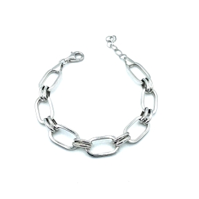 PULSERAS PLATA LISA ESLABON