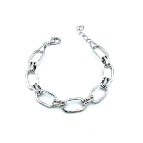 PULSERAS PLATA LISA ESLABON