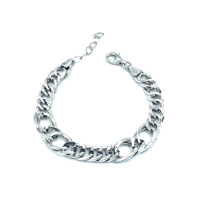 PULSERAS PLATA LISA ESLABON