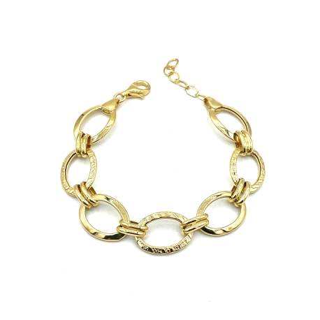 PULSERAS PLATA LISA BAÑO ORO