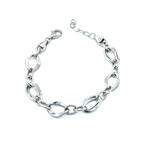 PULSERAS PLATA LISA ESLABON