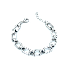 PULSERAS PLATA LISA ESLABON