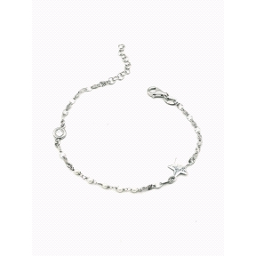PULSERAS PLATA PERLITAS CHATON                                                                      