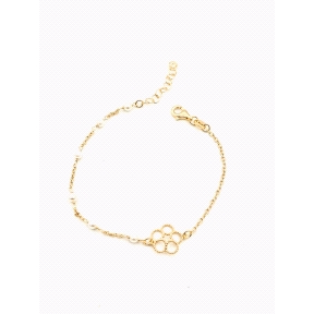 PULSERAS PLATA PERLITAS BAÑO ORO                                                                    
