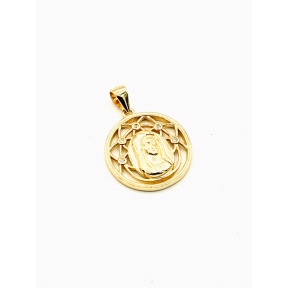 COLGANTE PLATA COMUNION CIRC. BAÑO ORO                                                              