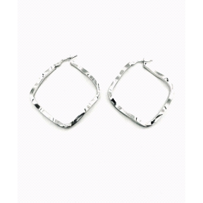 PENDIENTE PLATA ARO ONDAS ROMBO                                                                     