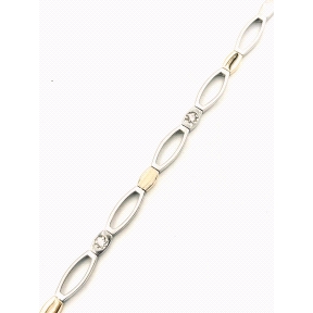 PULSERAS PLATA CIRCONITAS BICOLOR                                                                   
