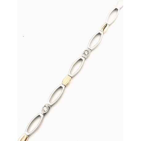 PULSERAS PLATA CIRCONITAS BICOLOR                                                                   