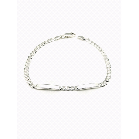 PULSERAS PLATA 2 PLACA                                                                              