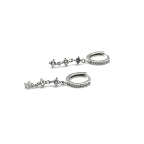 PENDIENTE PLATA ARO CIRCONITAS MOTIVO                                                               