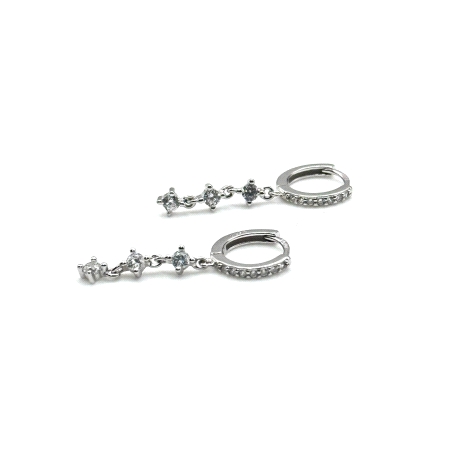 PENDIENTE PLATA ARO CIRCONITAS MOTIVO                                                               