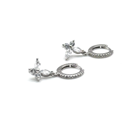 PENDIENTE PLATA ARO CIRCONITAS MOTIVO                                                               