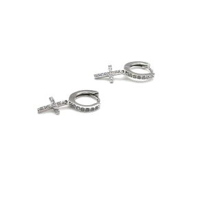 PENDIENTE PLATA CIRCONITAS CRUZ                                                                     