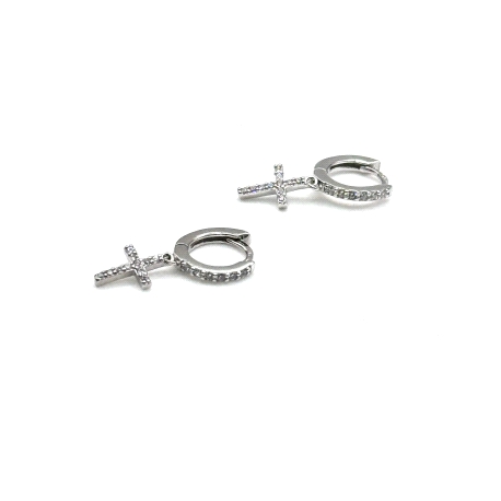 PENDIENTE PLATA CIRCONITAS CRUZ                                                                     