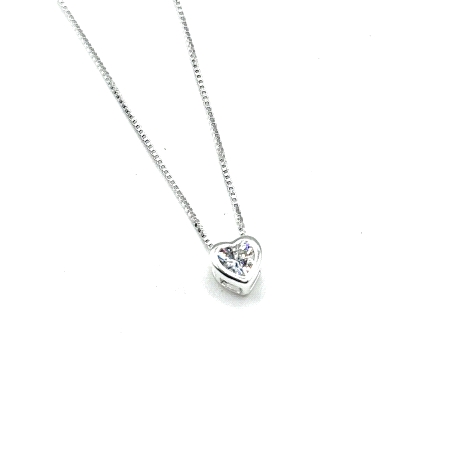 GARGANTILLA PLATA CORAZON CHATON                                                                    