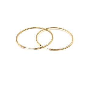 PENDIENTE PLATA LISO 4,5 CM BAÑO ORO                                                                