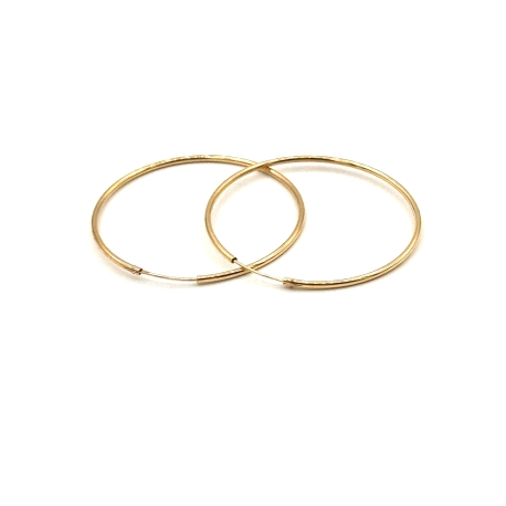 PENDIENTE PLATA LISO 4,5 CM BAÑO ORO                                                                