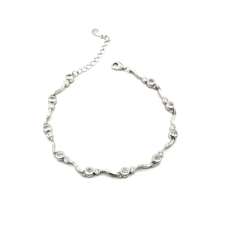 PULSERAS PLATA CIRCONITAS CHATONES                                                                  