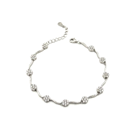 PULSERAS PLATA CIRCONITAS ROSETONES                                                                 