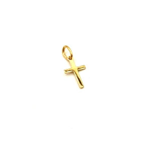 CRUZ PLATA LISA 1,4 X 0,9 BAÑO ORO                                                                  