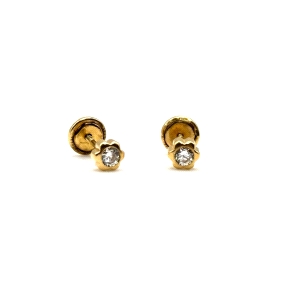 PENDIENTE PLATA MARGARITA 3MM BAÑO ORO                                                              