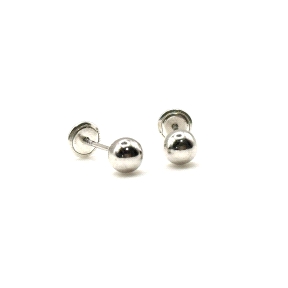 PENDIENTE PLATA LISO ROSCA RODIO                                                                    