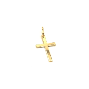 CRUZ PLATA LISA 27X17BAÑO ORO                                                                       