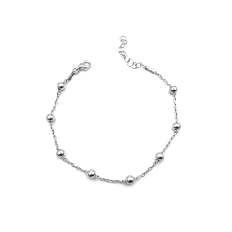 PULSERAS PLATA LISA BOLITAS                                                                         