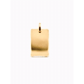 PLACA PLATA LISA 2,1 X 1,3 CM BAÑO ORO                                                              