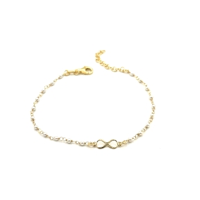 PULSERAS PLATA PERLITAS BAÑO ORO                                                                    