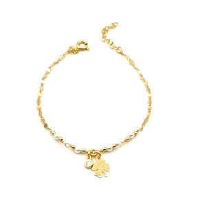 PULSERAS PLATA PERLAS CIRCONITA BAÑO ORO                                                            
