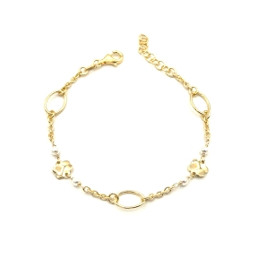 PULSERAS PLATA PERLAS BAÑO ORO                                                                      