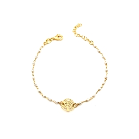 PULSERAS PLATA PERLITAS BAÑO ORO                                                                    