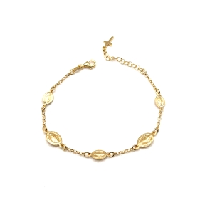 PULSERAS PLATA LISA MILAGROSA BAÑO ORO                                                              