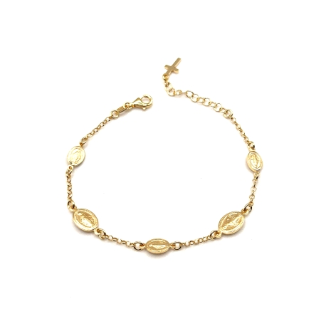PULSERAS PLATA LISA MILAGROSA BAÑO ORO                                                              